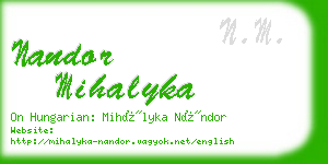 nandor mihalyka business card